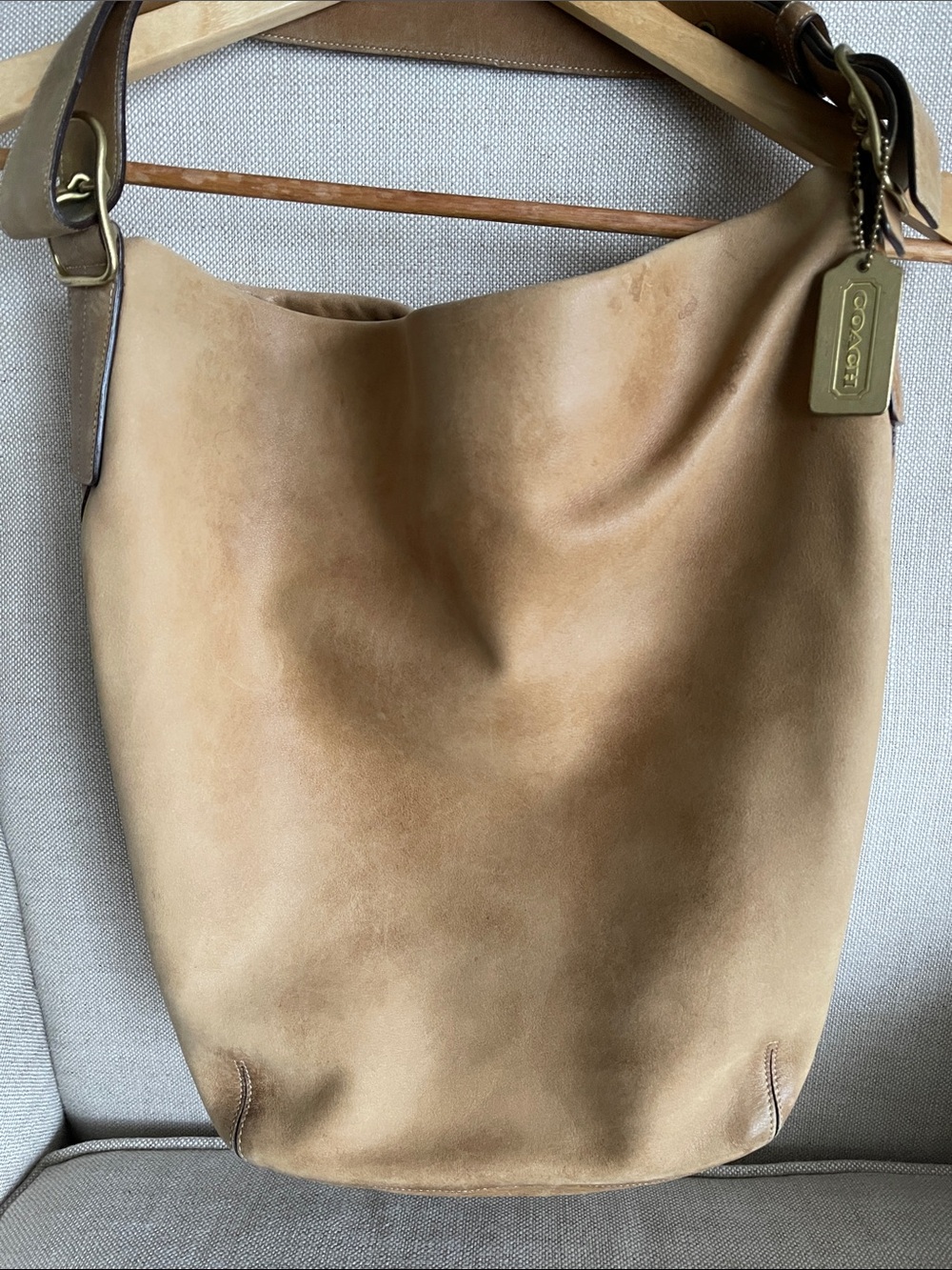 Y2K Coach Tan Leather Hobo with Gold Tag - Picture 6 of 10
